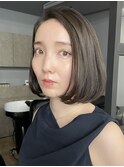 丸みショート・ボブ/丸顔/前髪なし/絶壁解消/３0代/４0代/長め