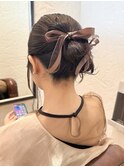 タイトヘアセット×リボン