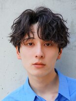 フィフス(fifth) 原宿強めシャドウパーマ微分けセンターパートビジネスヘア30代