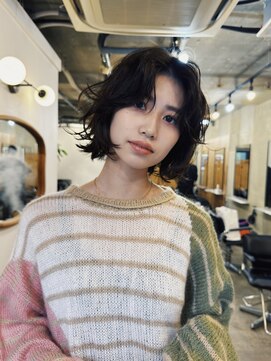 ヒュージ 表参道(huge) レイヤーボブ/ミニボブ/ニュアンスパーマ/顔周りカット/20代30代