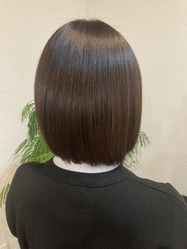 ヘアーフリーティー Hair freety 丸みボブの柔らかメテオネオストレート#袋井駅#縮毛矯正#ボブ