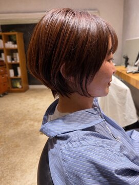 ナチュラル ヘアーデザイニング(Natural hair designing) フェミニンボブ/チョコレートブラウン/美髪上品ボブ/ママ世代