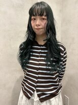 オンドバイサク(ondo by Saku) グリーンカラー/ブリーチ無しカラー/顔まわりカット/30代