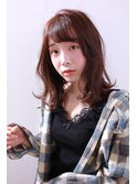 デザインカラ-×切りっぱなしボブ×オン眉×ひし形シルエット