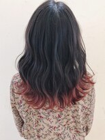 アンジュ 大豆島店(ange)&nbsp;裾カラー_オレンジ_波ウェーブ_ポイントカラー[20代30代40代]