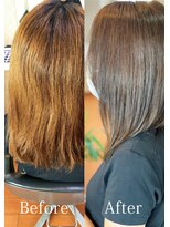 アークスヘアー&nbsp;べージュアッシュ透明感セミロング☆暗髪×さらさらストレート