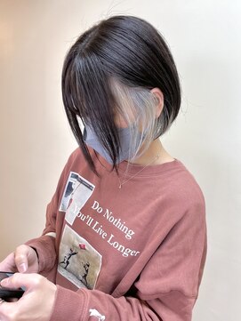 ディア(.eer) .eer/インナーカラー×ショートボブ/ホワイトアッシュ