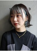 Goofy銀座/前髪インナーカラー/水色/東京/フェイスフレーミング2