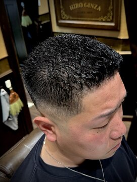 ヒロギンザバーバーショップ 大宮店(HIRO GINZA BARBER SHOP) オールバックパンチパーマスキンフェード/濡れパン/大宮/埼玉/
