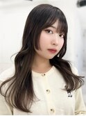 斜めバング/シルキーベージュ/ブラントカット[渋谷駅]