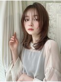 顔まわりレイヤー／ミディアムレイヤー／ミディアムウルフ
