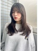 【経堂】顔まわりレイヤー/グレージュ/モノトーンベージュ