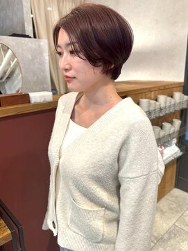 アトリエ(atelier.) 丸みショート ブラウンカラー 艶髪 顔周りカット 大人ショート