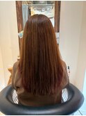 髪質改善カラー/透明感/ブラウン/ロング/ストレート