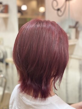 サンリサ 鴻巣店(sanRisa) 【ブリーチ無し】ラベンダーピンク×ミディアムレイヤー