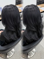 シーシンジュク 新宿南口(Sea shinjuku)&nbsp;ブリーチなしダブルカラー＋ブルーブラック