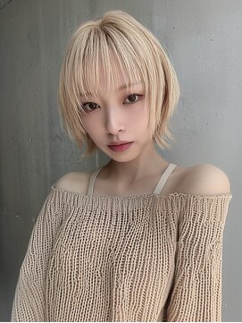 ヴェイン 渋谷(vain) ボブ レイヤー 顔周りレイヤー 小顔カット ブリーチカラー