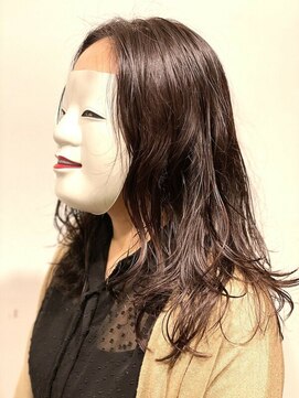 コマ(coma) 【coma中野】ラフカーリーヘア_ゆるロングパーマ_暗紫カラー