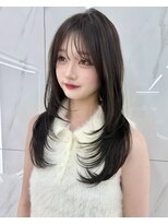 サンドレオ 新宿店(sand Leo)&nbsp;ミディアムレイヤーカット/髪質改善/韓国/前髪/新宿/ブリーチ