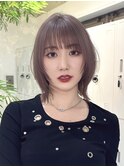 Yくびれミディアムレイヤーボブハッシュカット韓国ヘア