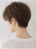 スッキリ耳だしショート/ショートパーマ/アッシュ/30代40代50代