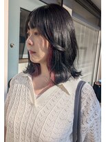 2席のみの美容室 アナイス(Anaiss)&nbsp;イヤリングカラーピンク×外ハネミディアム＊