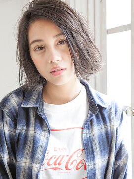 パティオンツー(PATIONN2) 抜け感ハイライト重軽くせ毛風外はねラフカールフレンチ質感ボブ