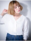 外国人カラーが個性的♪くせ毛風ふわミディw上尾10代20代30代