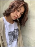ルーズボブ/くすみピンク