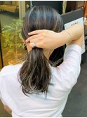 【NORA UMEDA 高木】ダークグレージュ&ホワイトハイライト