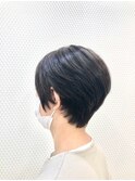 黒髪/ショートカット/白髪染め/前下がり/ショート/40代50代/