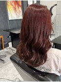 品のある艶髪カラー×ストロベリーブラウン