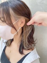 レイリー 原宿 表参道(Rayreee)&nbsp;イヤリングカラー/インナーカラーベージュ くびれミディアム