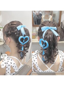 秋葉原コットン ヘアセット専門店 リボンヘアアレンジ　ポニーテール☆