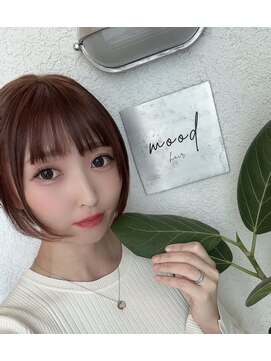 ムード(mood) 小さなお顔効果も抜群のピンク系ショートボブ