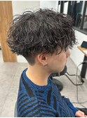 マッシュスパイラルパーマツイストスパイラル波巻きメンズ