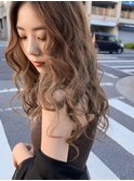 大人カジュアル×ルーズウェーブロング