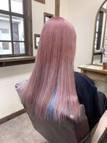 ガルボ ヘアー(garbo hair)&nbsp;ブリーチ 10代20代 ハイトーン ミルクティーピンク ダブルカラー