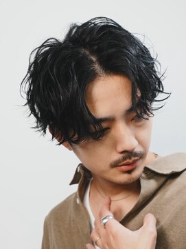 テン 心斎橋(tenn.) フェザーショートフェザーパーマニュアンスパーマショートヘア