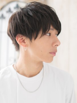 モッズヘア メン 新所沢店(mod's hair men) 20代30代ダークアッシュ斜めバングメンズショートc新所沢