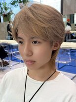 サンクマーケット 渋谷(cinq MARKET) 渋谷メンズブリーチカラーミルクティーベージュセンターパート