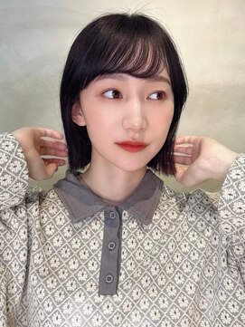 メゾンドムニ 恵比寿(Maison de MUNi) 黒髪切りっぱなしボブ外はねボブくびれボブ韓国風ボブ/恵比寿