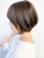 エルプラスヘアー 平尾店(L+hair)&nbsp;30代40代大人可愛い小顔ショートボブベージュストレート丸み
