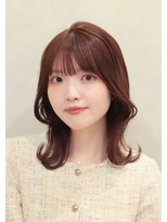 プランツヘアー くびれミディアム × ピンクベージュ 博多 高宮 薬院 平尾