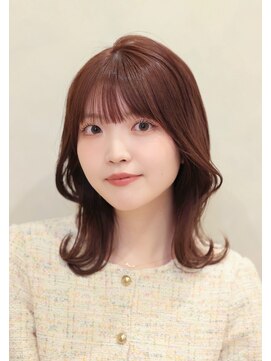 プランツヘアー くびれミディアム × ピンクベージュ 博多 高宮 薬院 平尾