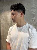 ラルフカール/フリックパーマ/リバースセンターパート/fade