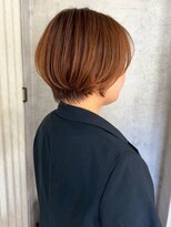 アイリス 天文館店(AIRIS) ショートボブ 顔周りレイヤー 30代 オレンジブラウン 髪質改善