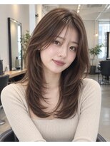 フレイムス ヘアアンドリラックス 大宮東口店(Frames)&nbsp;ミディアムレイヤー20代30代40代前髪あり前髪なし面長丸顔大宮