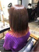 ヴァンクシー バイ ルナ(VANKCY by Luna) インナーカラー 裾カラー ボブ 切りっぱなしボブ ブリーチ 小顔