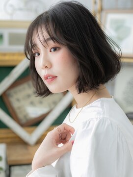 カバーヘアアンドスパ ブリス 浦和(COVER HAIR&SPA bliss) くせ毛風エアリーミディ黒髪シースルーパングa浦和20代30代40代